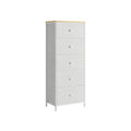 Camel Yellow and Cream White Chest of Drawers for Bedroom with Ample Storage by Songmics