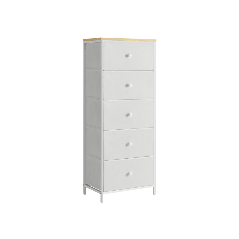 Camel Yellow and Cream White Chest of Drawers for Bedroom with Ample Storage by Songmics