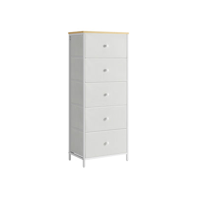 Camel Yellow and Cream White Chest of Drawers for Bedroom with Ample Storage by Songmics