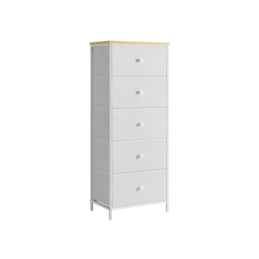Camel Yellow and Cream White Chest of Drawers for Bedroom with Ample Storage by Songmics