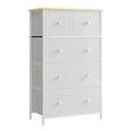 White and Oak Fabric Chest of Drawers with 5 Storage Drawers for Home Organisation by Songmics