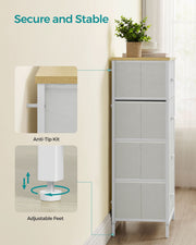 White and Oak Fabric Chest of Drawers with 5 Storage Drawers for Home Organisation by Songmics