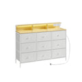 9 Drawer Fabric Storage Unit with LED Lights and USB Charging Station by Songmics