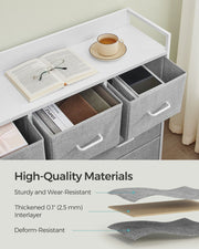 Dove Grey and Cloud White Chest of 7 Drawers for Bedroom Storage by Songmics