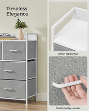 Dove Grey and Cloud White Chest of 7 Drawers for Bedroom Storage by Songmics