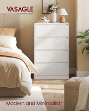 Four Drawer Chest of Drawers with Storage in Modern KAILYN Design for Bedroom by Vasagle