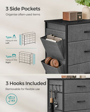 8 Drawer Fabric Dresser in Charcoal and Slate Grey with Steel Frame for Bedroom by Songmics