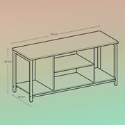 Rustic TV Stand with Open Storage Shelves for TVs up to 60 Inches by Vasagle