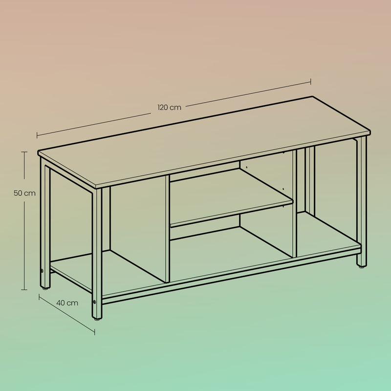 Rustic TV Stand with Open Storage Shelves for TVs up to 60 Inches by Vasagle