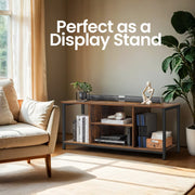 Rustic TV Stand with Open Storage Shelves for TVs up to 60 Inches by Vasagle