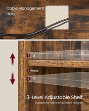 TV Stand for TVs up to 65 Inches with Open Shelves and Storage Space by Vasagle
