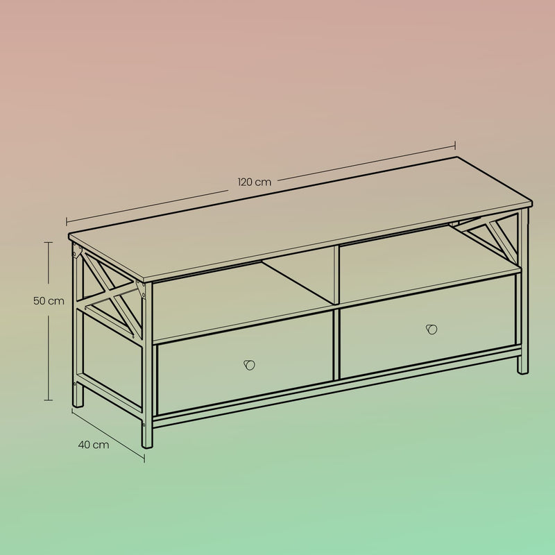 TV Cabinet for TVs up to 55 Inches with Drawers and Open Shelves by Vasagle