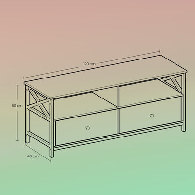TV Cabinet for TVs up to 55 Inches with Drawers and Open Shelves by Vasagle