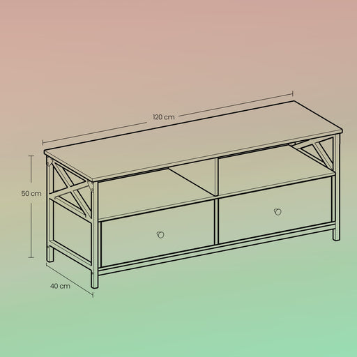 TV Cabinet for TVs up to 55 Inches with Drawers and Open Shelves by Vasagle