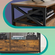 TV Cabinet for TVs up to 55 Inches with Drawers and Open Shelves by Vasagle