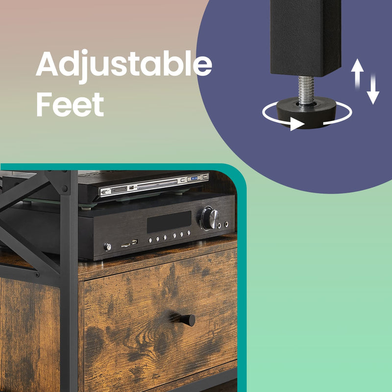 TV Cabinet for TVs up to 55 Inches with Drawers and Open Shelves by Vasagle