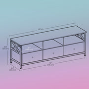 Wood TV Stand for TVs up to 65 Inch with 3 Drawers and Open Shelves for Storage by Vasagle