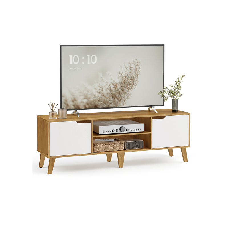 Wood TV Stand with Adjustable Shelf for Living Room Storage and Display by Vasagle