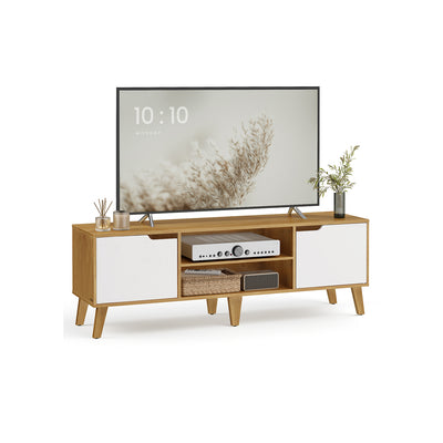 Wood TV Stand with Adjustable Shelf for Living Room Storage and Display by Vasagle