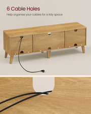 Wood TV Stand with Adjustable Shelf for Living Room Storage and Display by Vasagle