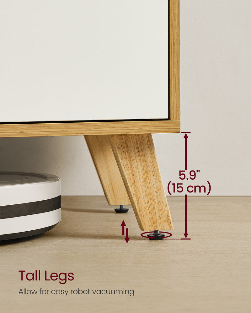 Wood TV Stand with Adjustable Shelf for Living Room Storage and Display by Vasagle