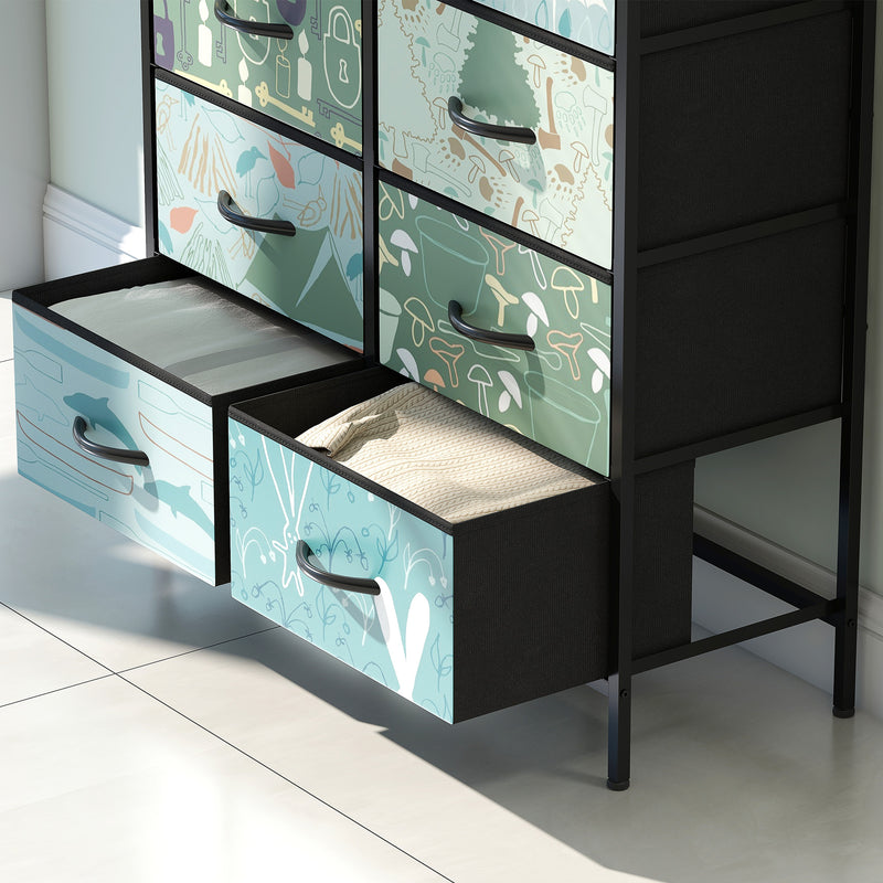 8 Drawer Chest of Drawers with Spacious Storage for Bedroom or Living Room Blue