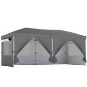 3x6m Pop Up Garden Gazebo with Adjustable Height and Detachable Sides for Outdoor Shelter and Events Outsunny