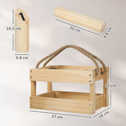 Wooden Molkky Skittles Game With Carry Box For Outdoor Garden Party Fun Natural AOSOM