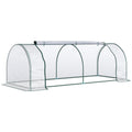 Mini Polytunnel Greenhouse With Zipped Doors For Patio Or Garden Growing Clear