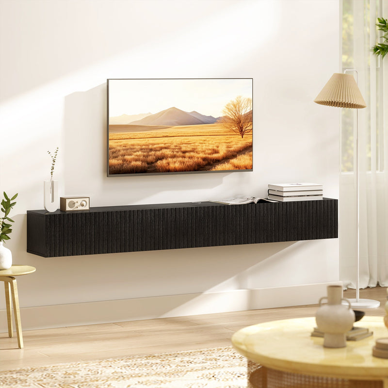 Floating TV Stand with Hidden Storage for Clutter-Free Lounge and Extra Floor Space