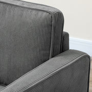 Grey Small Two Seater Corduroy Sofa Stylish and Comfortable by HOMCOM