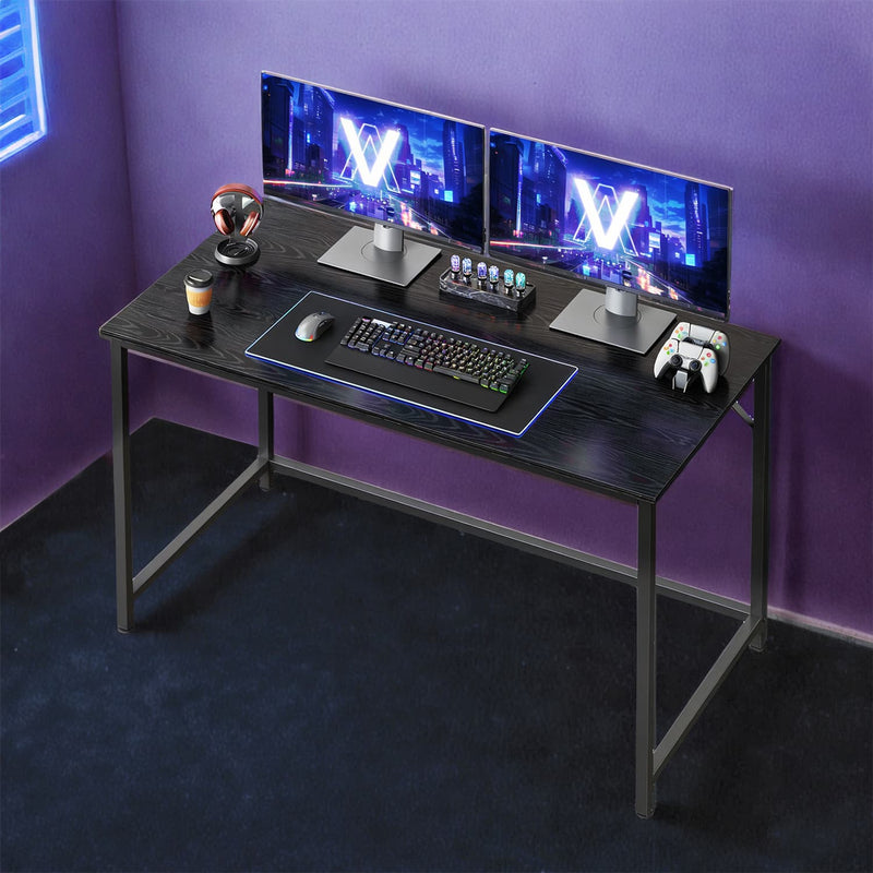 120x60cm Black Computer Desk for Home Office or Study with Spacious Work Surface by Vasagle