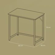 120x60cm Black Computer Desk for Home Office or Study with Spacious Work Surface by Vasagle