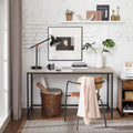 Large Computer Desk 140x60cm with Spacious Worktop in Heather Greige and Black by Vasagle
