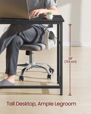 Black Industrial Computer Office Desk with Metal Frame and Storage Shelf for Home Office by Vasagle