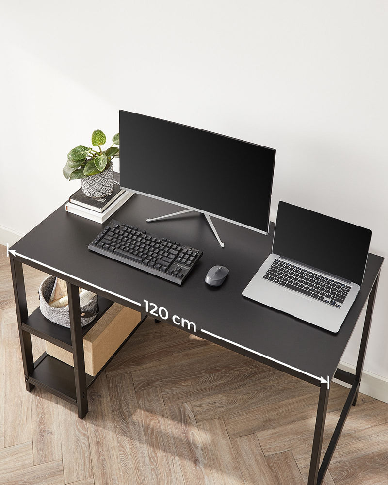 Wooden Writing Desk with Adjustable Shelves Left or Right for Home Office by Vasagle