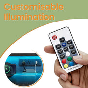 Computer Desk with LED Lights Power Outlets and Monitor Shelf for Home Office by Vasagle