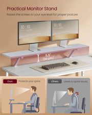L Shaped Desk with Spacious Drawers in Maple White for Home Office by Vasagle