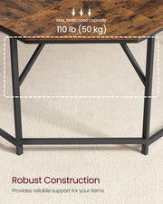 L-Shaped Rustic Brown and Ink Black Computer Desk 129cm with Space-Saving Design by Vasagle VASAGLE