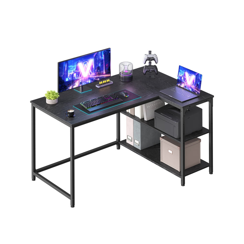 110x80cm Corner Desk with Adjustable Shelves For Small Spaces by Vasagle VASAGLE