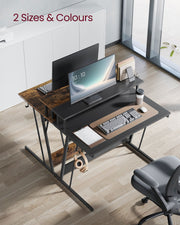 Gaming Desk with LED Lights Built-In Power Outlets and Spacious Work Surface by Vasagle