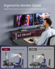 Gaming Desk with LED Lights Built-In Power Outlets and Spacious Work Surface by Vasagle