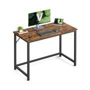100cm Rustic Computer Office Desk with Sturdy Black Steel Frame for Home Office or Study by Vasagle