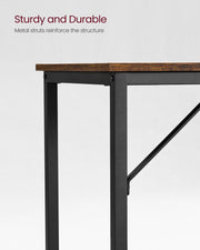 100cm Rustic Computer Office Desk with Sturdy Black Steel Frame for Home Office or Study by Vasagle