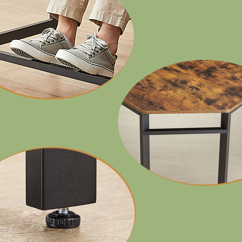 L Shaped Corner Desk with Storage Shelves Space Saving Home Office Computer Table by Vasagle