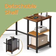 L Shaped Corner Desk with Storage Shelves Space Saving Home Office Computer Table by Vasagle