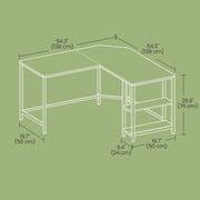 L Shaped Corner Desk with Storage Shelves Space Saving Home Office Computer Table by Vasagle