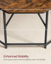 L Shaped Corner Desk with Shelves for Home Office or Study in Rustic Brown by Vasagle