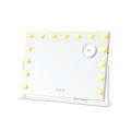 Vanity Makeup Mirror with LED Lights Touch Control in Matte White Finish by Songmics