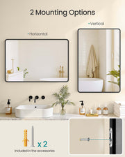 Wall mirror styled in a bedroom setting